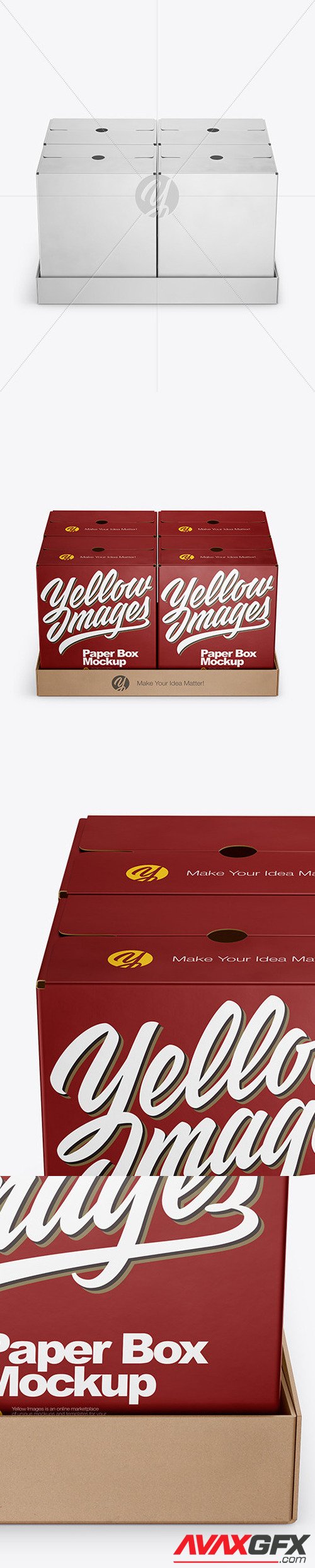 Paper Palette With Four Textured Boxes Mockup 50198 [TIF]