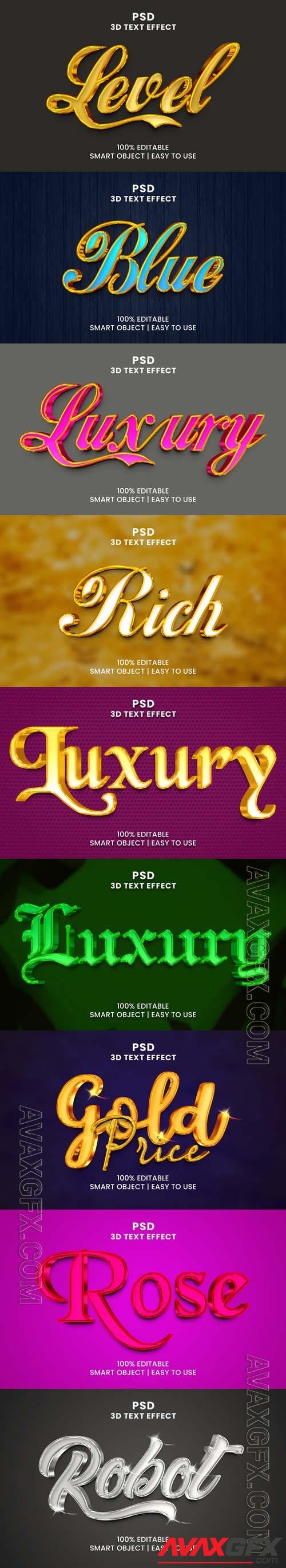 Psd style text effect editable set vol 391 [PSD]