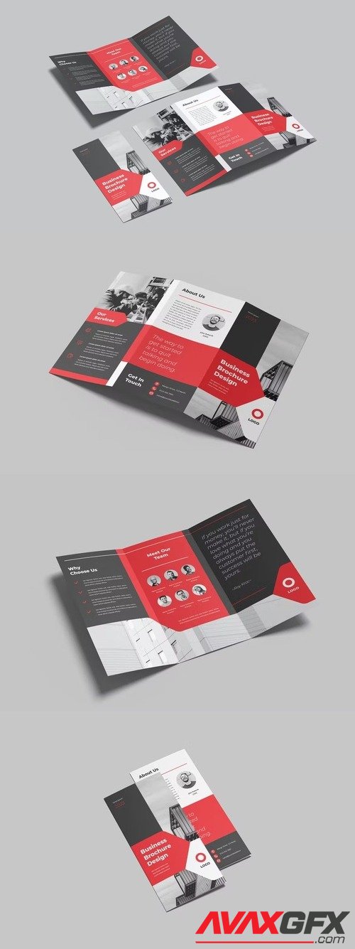 Modern Red Business Trifold Brochure [INDD]
