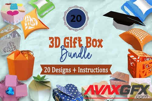 3D Gift Box Bundle - 20 Premium Graphics