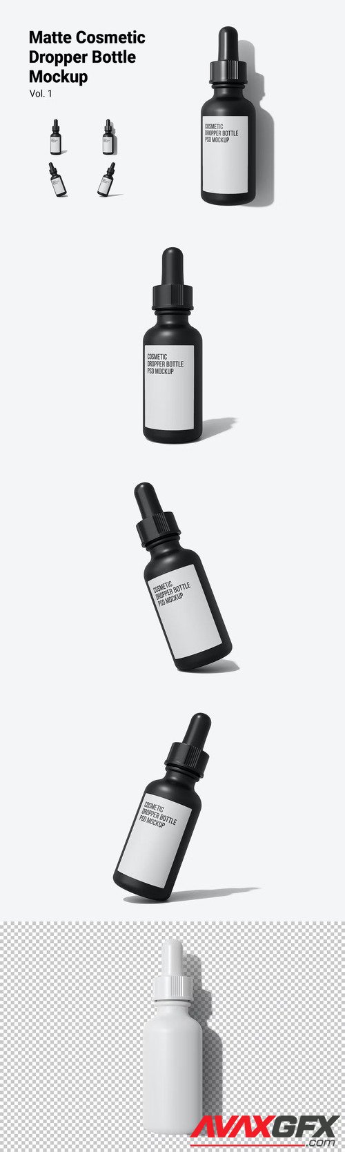 Matte Cosmetic Dropper Bottle Mockup Vol.1 [PSD]