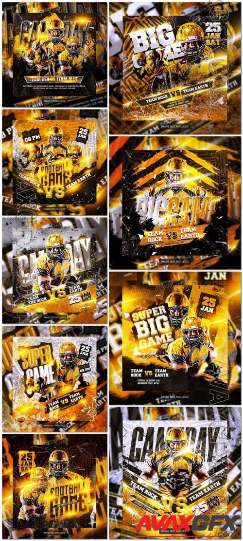 American football psd flyer or social media template [PSD]