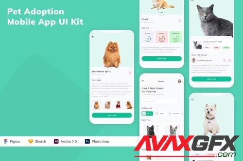 Pet Adoption Mobile App UI Kit 344HBHU