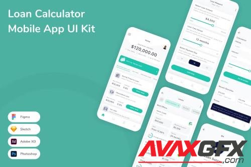 Loan Calculator Mobile App UI Kit UCGQL38