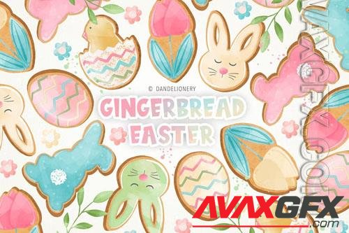 Happy Easter gingerbread design [PNG]