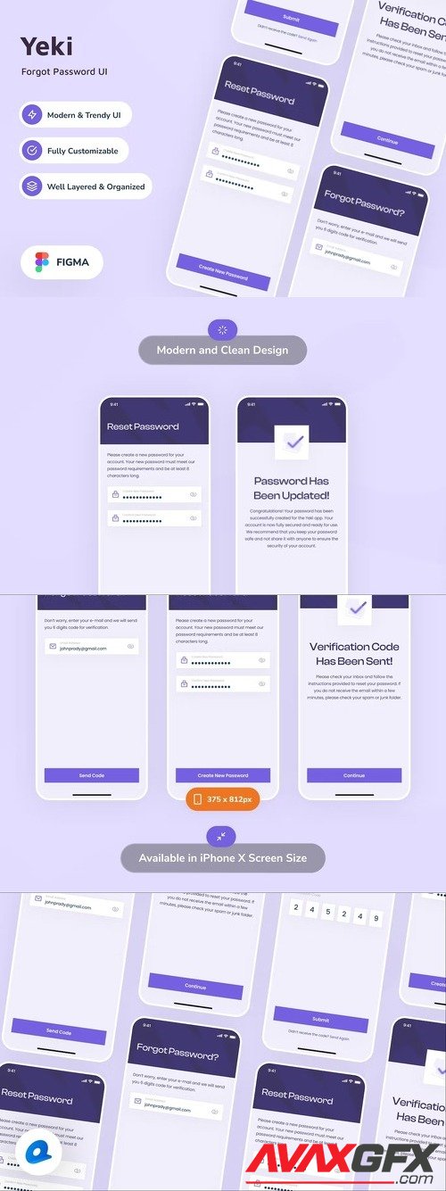 Yeki - Forgot Password Mobile App UI