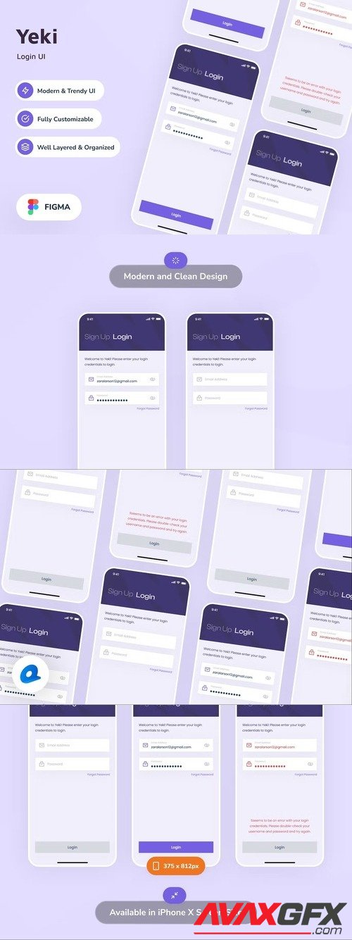 Yeki - Login Mobile App UI