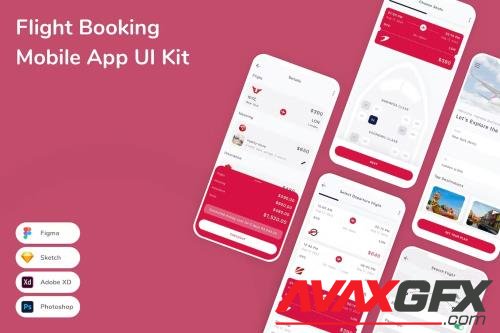 Flight Booking Mobile App UI Kit AZHJHUX
