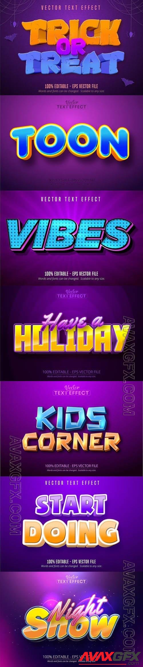 Vector 3d text editable, text effect font vol 115 [EPS]