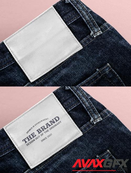 Editable Jeans Leather Label Mockup 438537147 [Adobestock]