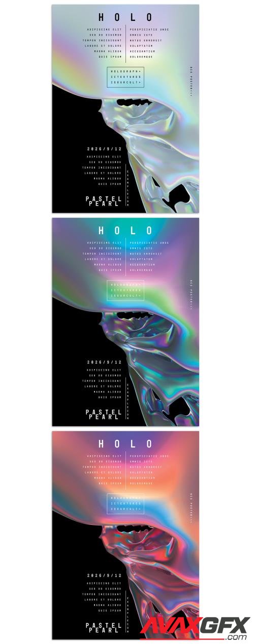 Modern Abstract Holographic Posters Design Layouts 422821121 [Adobestock]