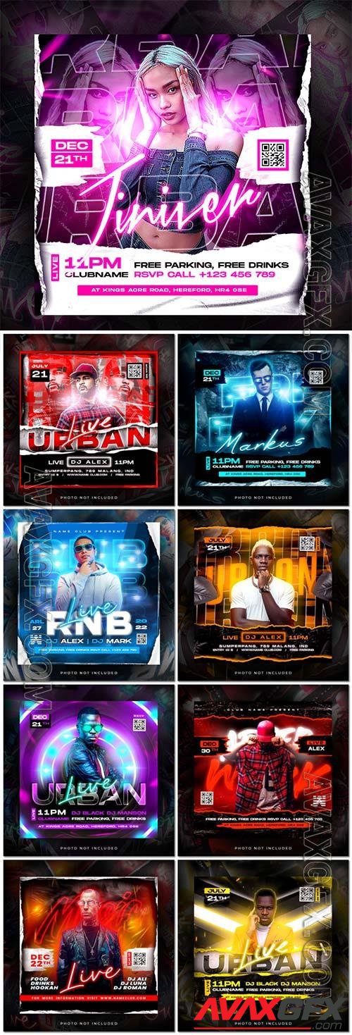 Flyer social media post, psd banner set vol 203