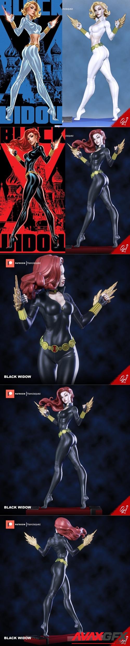 Black Widow with NSFW version by Francis Quez 3D Print