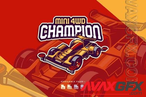Mini 4WD Toys Car Racing Champion Logo