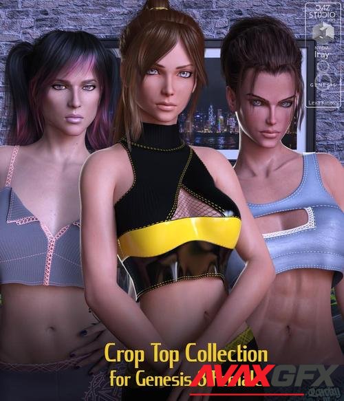 dForce Crop Top Collection for Genesis 8 Femal