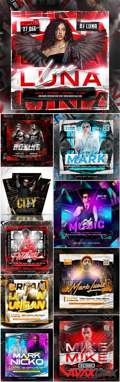 10 Flyer social media post, psd banner set vol 215