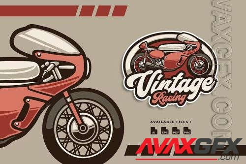 Vintage Racing Motorcycle Automotive logo