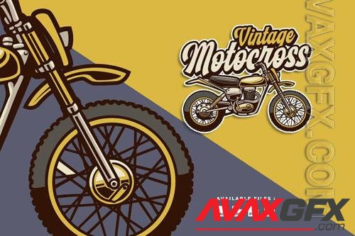 Vintage Motocross Motorcycle Automotive logo