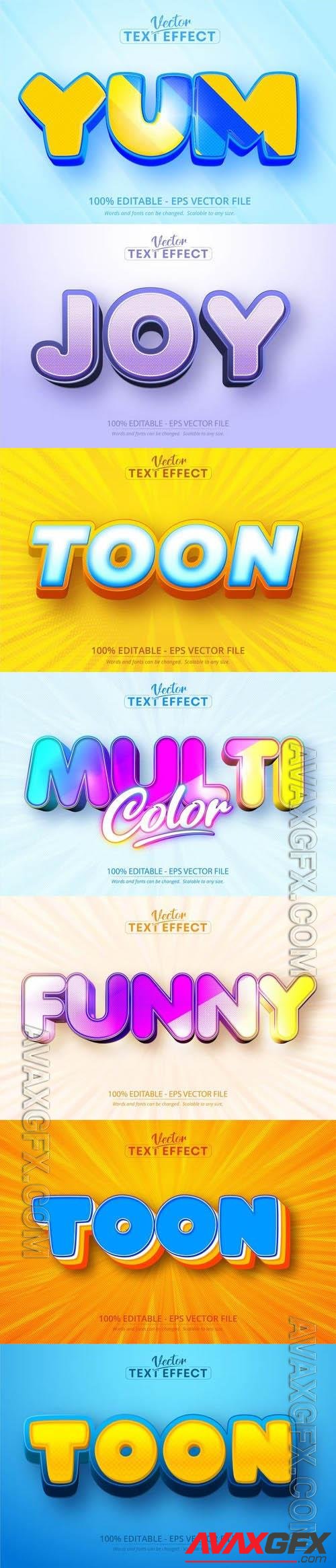 Vector 3d text editable, text effect font vol 130