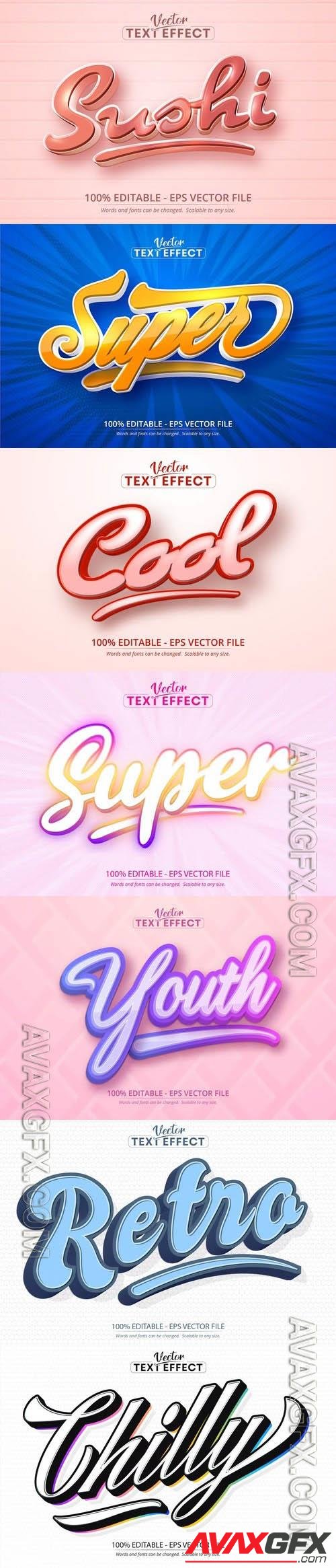 Vector 3d text editable, text effect font vol 127