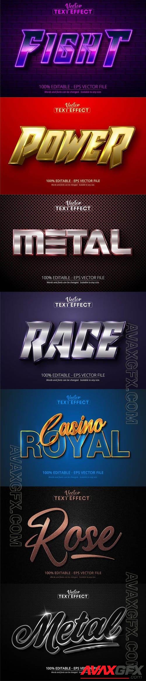 Vector 3d text editable, text effect font vol 124