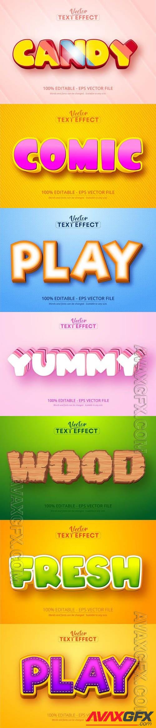 Vector 3d text editable, text effect font vol 123