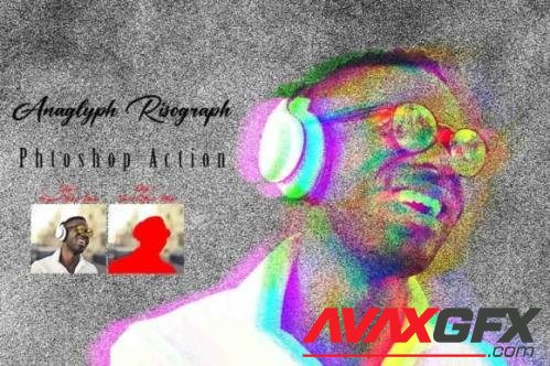 Anaglyph Risograph Photoshop Action - 13469498