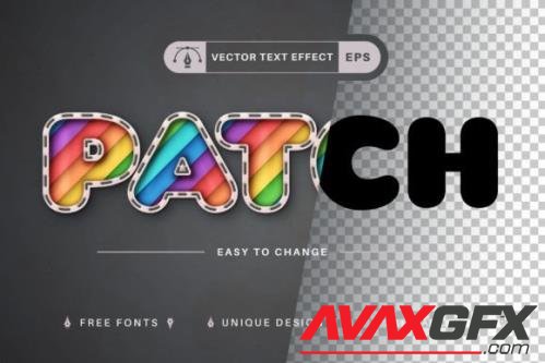 Rainbow Patch - Editable Text Effect - 13467350