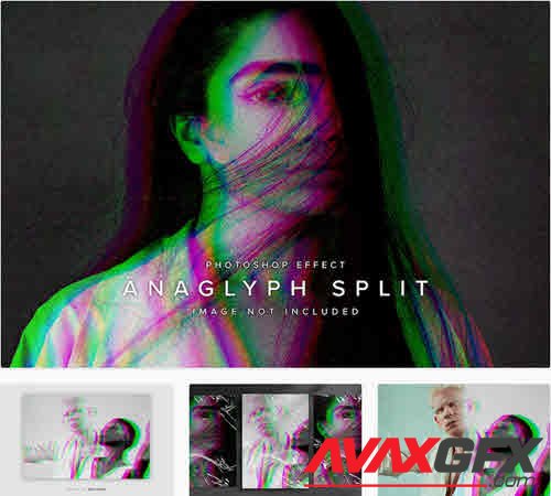 Split Anaglyph PSD Photo Effect Mockup - 4FDEX2T