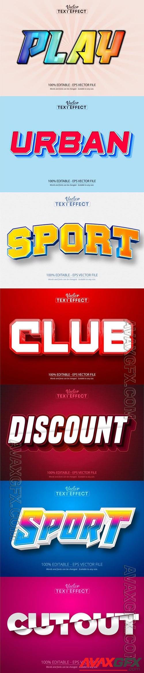 Vector 3d text editable, text effect font vol 144