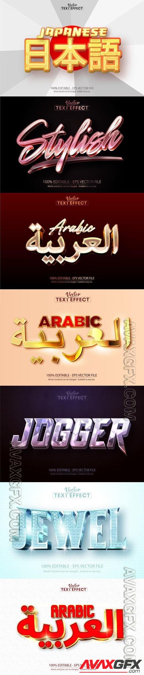 Vector 3d text editable, text effect font vol 139