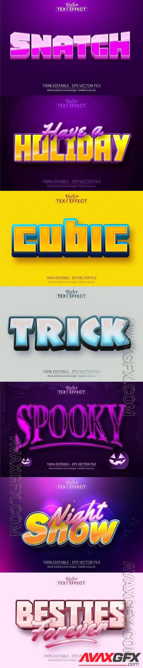 Vector 3d text editable, text effect font vol 136