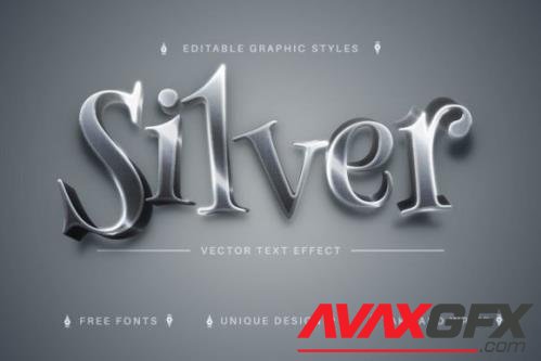 Silver - Editable Text Effect - 13471088