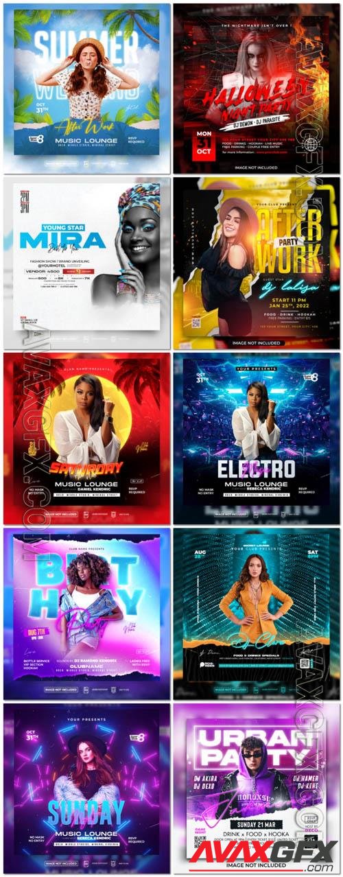 Flyer social media post, psd banner set vol 225