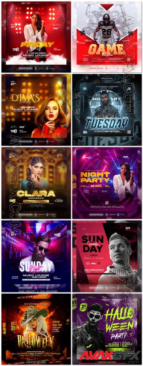 Flyer social media post, psd banner set vol 221