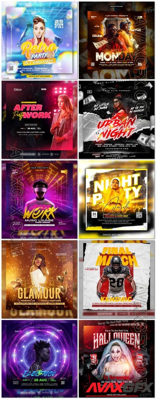 Flyer social media post, psd banner set vol 219