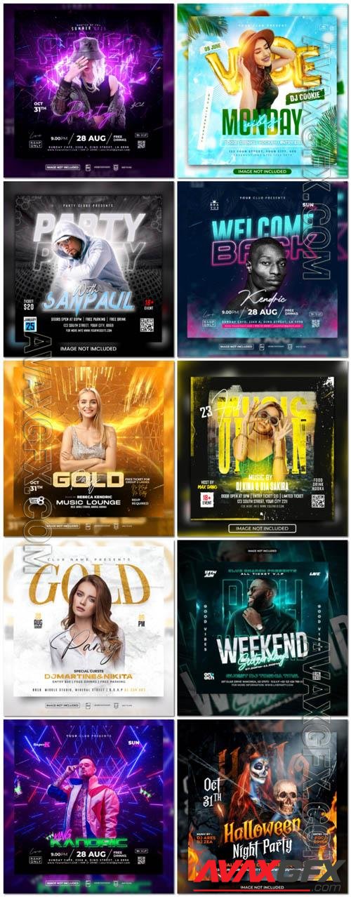 Flyer social media post, psd banner set vol 218