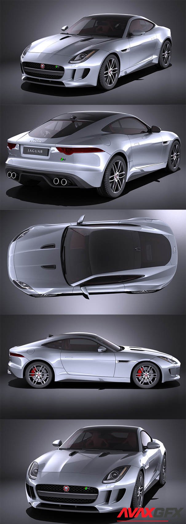 Jaguar F-Type R Coupe 2015 3D Model