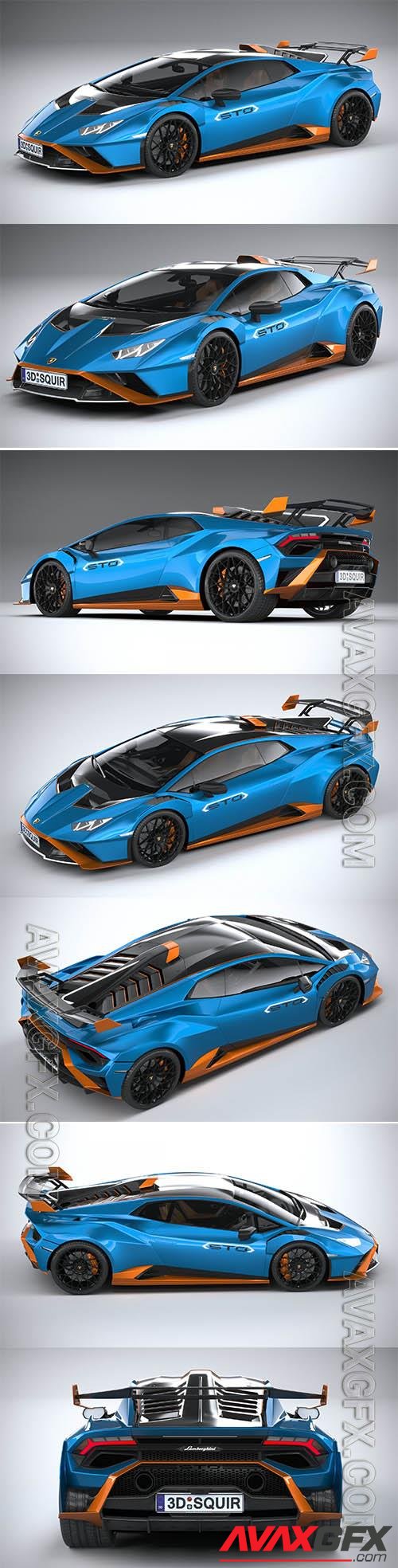 Lamborghini Huracan STO 2020 supercar 3d model