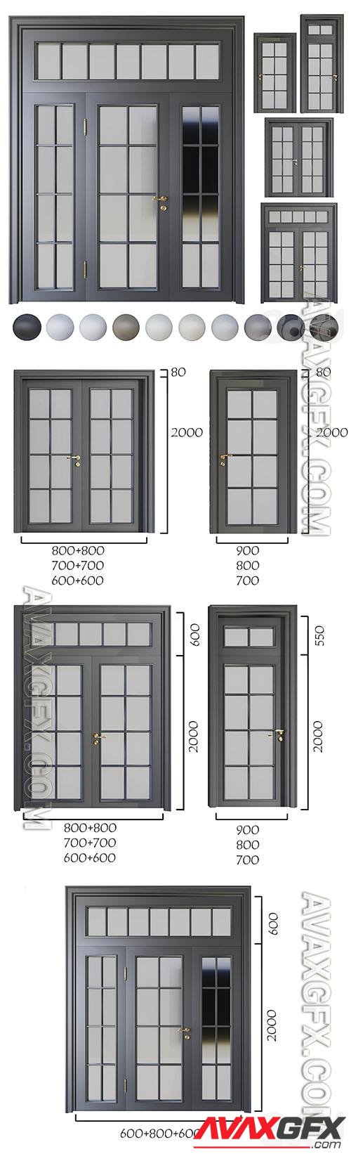 Volhovec Doors collection Paris set 4 3d model