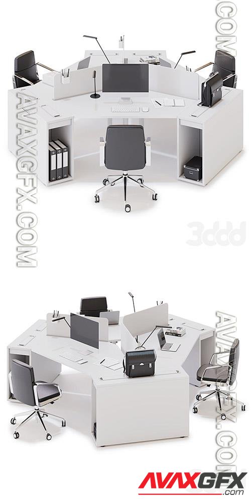 Office workspace LAS LOGIC 1 3d model