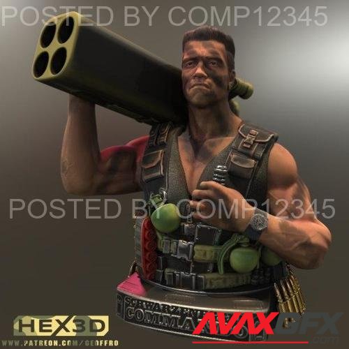 Hex3D - Commando Bust 3D Print