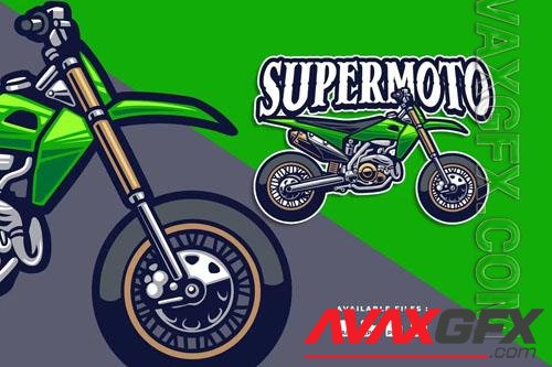 Supermoto Motorcycle Automotive logo design templates