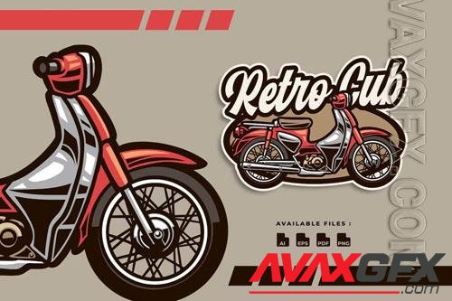 Retro Cub Motorcycle Automotive logo design templates