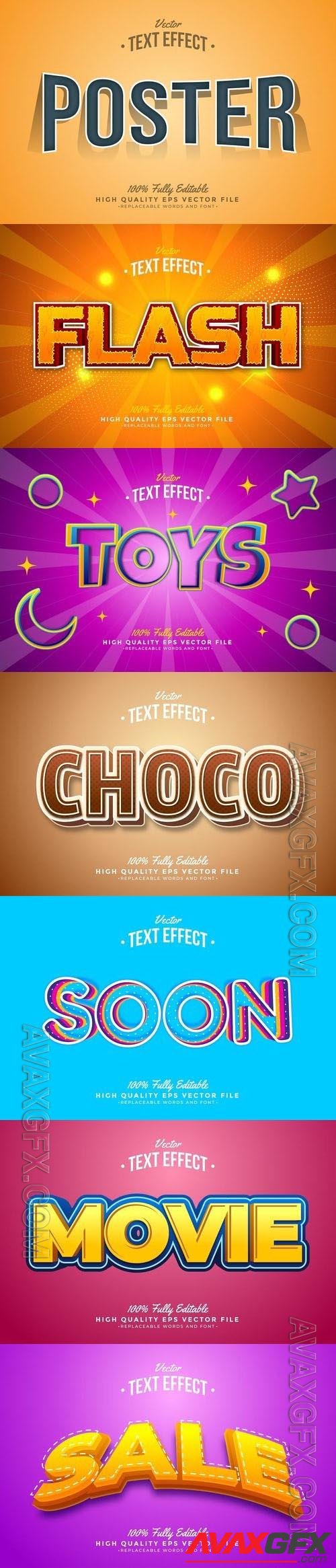 Vector 3d text editable, text effect font vol 150