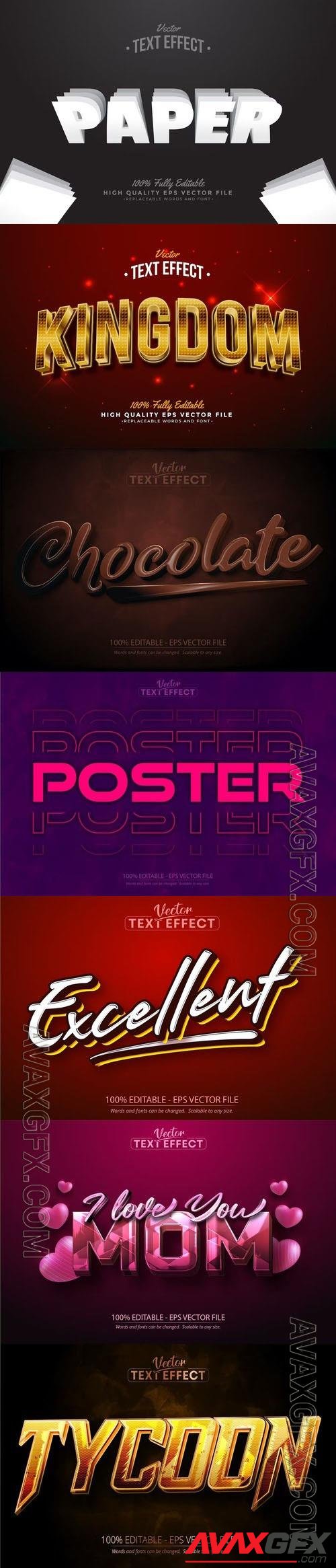 Vector 3d text editable, text effect font vol 149