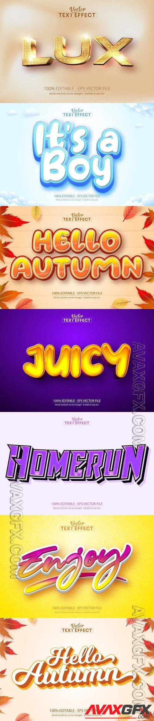 Vector 3d text editable, text effect font vol 148