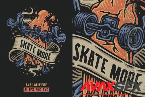 Skate More Vector Illustration