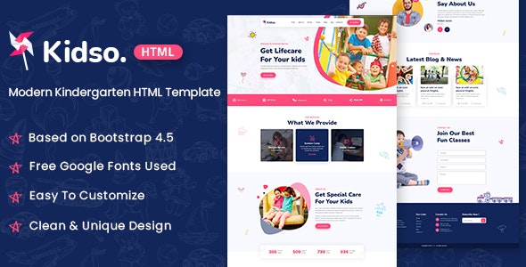 Kidso - Modern Kindergarten HTML Template 36490764