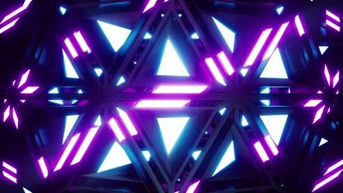 Glowing Neon Light Geometric Frame Structure Background 43889116 [Videohive]
